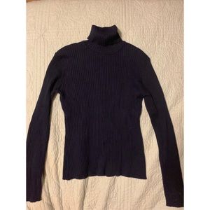 Navy blue Chadwick’s ribbed turtleneck sweater